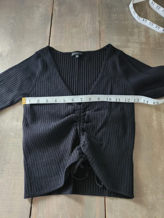 Dynamite Ribbed Long Sleeve Top - Size Small - Picture 8 of 11